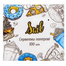 Салфетки Sail столовые однослойные белые 24х22см 100шт mini slide 1