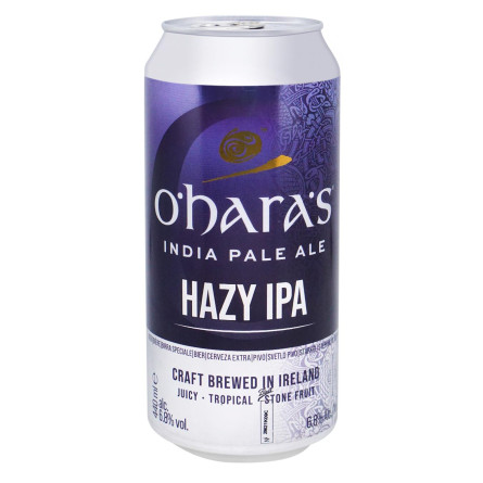 Пиво O'Hara's Hazy IPA полутемное нефильтрованное 6,8% 0,44л