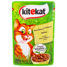 Корм Kitekat з куркою в соусі для дорослих котів 85г mini slide 1