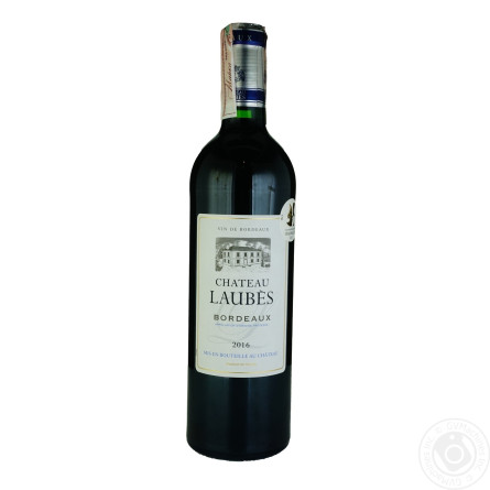 Вино Chateau Laubes Bordeaux червоне сухе 13,5% 0,75л