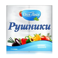 Рушники паперові 2 шт Своя лінія 2-шарові білі mini slide 1