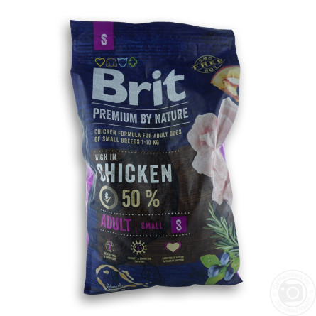 Корм сухий Brit Premium зі смаком курки для дорослих собак дрібних порід 3кг slide 1