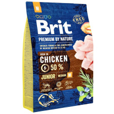 Корм Brit Premium Junior M со вкусом курицы для щенков и молодых собак средних пород 3кг mini slide 1