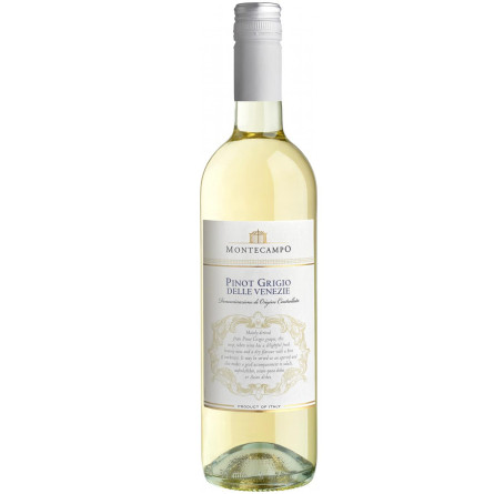 Вино Montecampo Pinot Grigio delle Venezie біле сухе 11% 0,75л slide 1