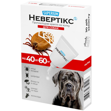 Краплі Superium Nevertix для собак протикліщові на холку 40кг+ slide 1