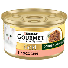 Корм Gourmet Gold Сочное наслаждение С лососем для взрослых котов 85г mini slide 1