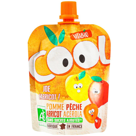 Напій Vitabio Cool Fruits з яблуком персиком та абрикосом 90г