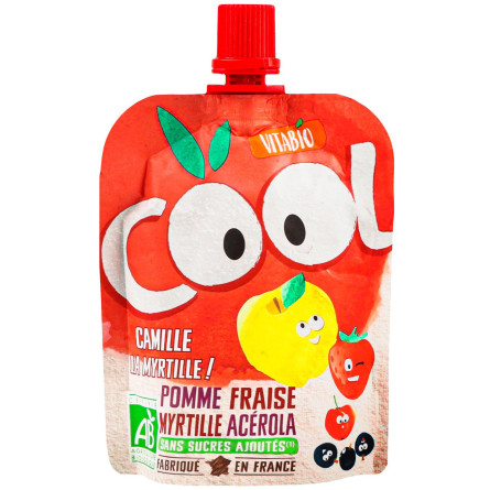 Напій Vitabio Cool Fruits з яблуком полуницею та чорницею 90г
