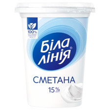 Сметана Біла лінія 15% 350г mini slide 1