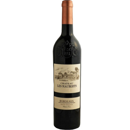 Вино Шато Ле Мобер, Бордо / Chateau Les Mauberts, Bordeaux, червоне сухе 0.75л
