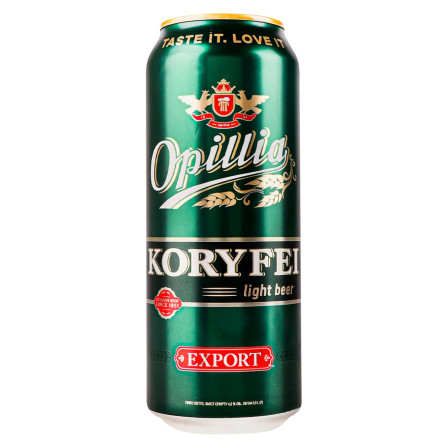 Пиво Opillia Export Koryfei светлое 4.2% 0,5л