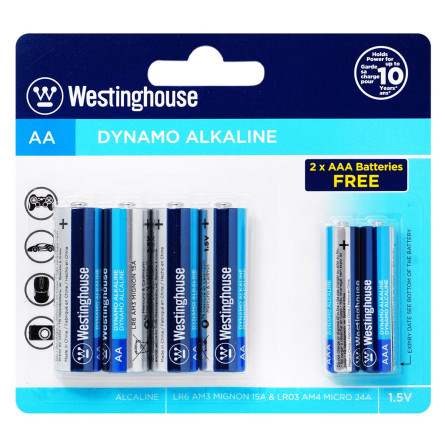 Батарейка лужна Westinghouse AA/LR6 4шт + AAA/LR03 2шт