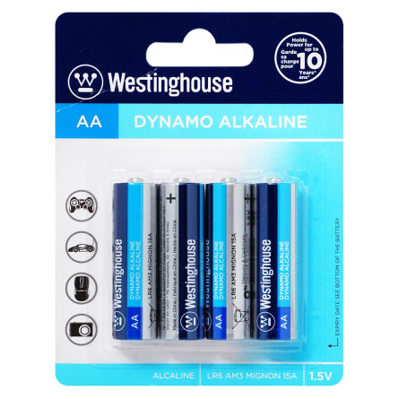 Батарейка Westinghouse Dynamo Alkaline АA 4шт slide 1