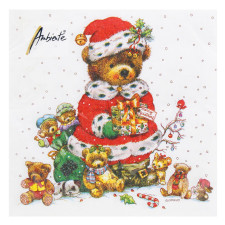 Серветки Napkin 33 Bear Family FSC Mix 1 шт mini slide 1