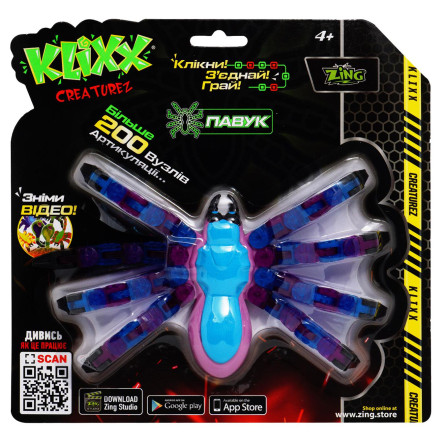 Іграшка Zing klixx creaturez fidget павук блакитно синій slide 1