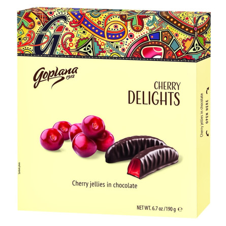 Конфеты Goplana Delights вишневое желе в шоколаде 190г