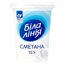 Сметана 15% Біла лінія 300г mini slide 1