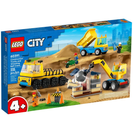 Конструктор Lego City Будівельна вантажівка та кулястий кран-таран 60391