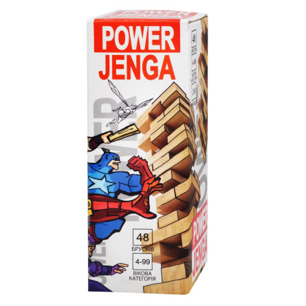 Гра настільна Strateg Power Jenga 54 бруски укр