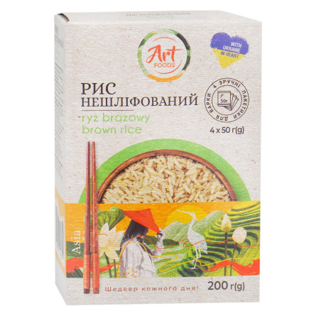 Рис Art Foods нешлифованный 4*50г