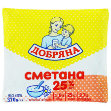 Сметана Добряна 25% 370г mini slide 1