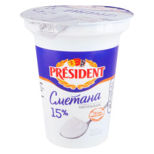 Сметана President 15% 300г mini slide 1