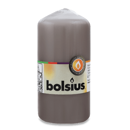 Свічка Bolsius циліндрична темно-сіра 120/60 мм