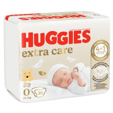 Підгузки Huggies Extra Care 0+ <3,5кг 25шт mini slide 1