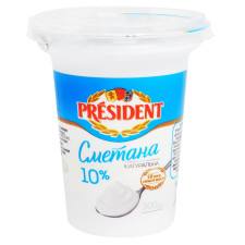 Сметана President 10% 325г mini slide 1