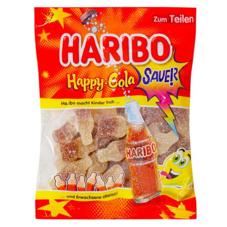 Цукерки желейні хепі кола цукор Haribo 175г slide 1