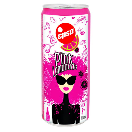 Напій газований Epsa Pink Lemonade 0,33л з/б