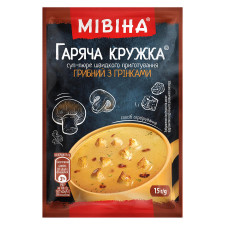 Суп-пюре швидкого приготування гаряча кружка грибний з грінками Мівіна15г mini slide 1