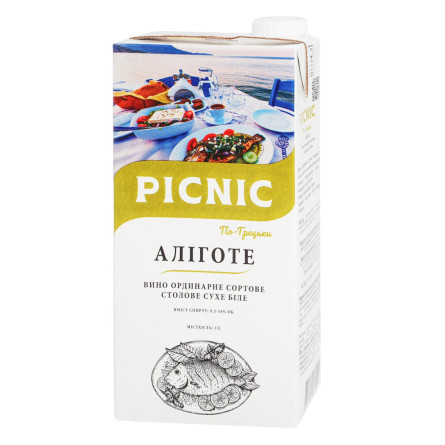 Вино Picnic Аліготе біле сухе 9,5-14% 1л