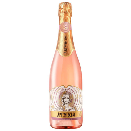 Вино игристое Артемовское Победа розовое полусухое 0,75л