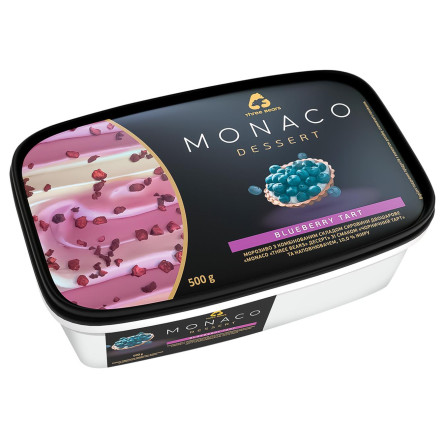 Морозиво Три Ведмеді Monaco Dessert чорничний тарт 500г slide 1