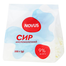 Сир кисломолочний 9% Novus 330г mini slide 1