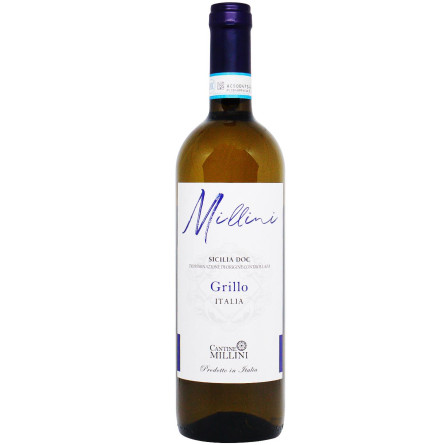 Вино Millini Grillo Sicilia DOC белое сухое 12% 0,75л