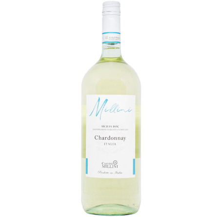 Вино Millini Chardonnay Sicilia DOC біле сухе 12% 1,5л