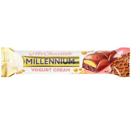 Шоколад молочний Millennium пористий з йогуртовою начинкою 27г
