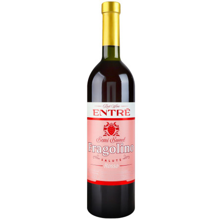 Вино Entre Fragolino Salute Rosso червоне напівсолодке 9-13% 0,75л