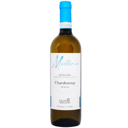 Вино Millini Chardonnay Sicilia DOC біле сухе 12% 0,75л