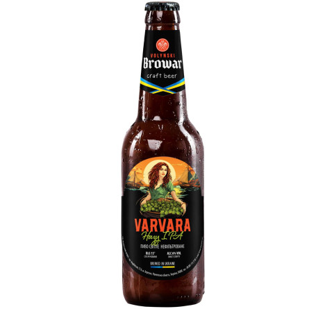 Пиво Volynski Browar Varvara светлое нефильтрованное 6% 0,35л slide 1