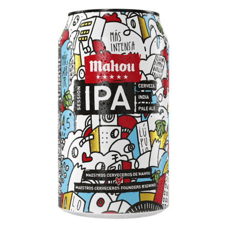 Пиво Mahou Session IPA светлое 4,5% 0,33л slide 1