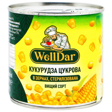 Кукурудза WellDar цукрова в зернах стерилізована 425мл