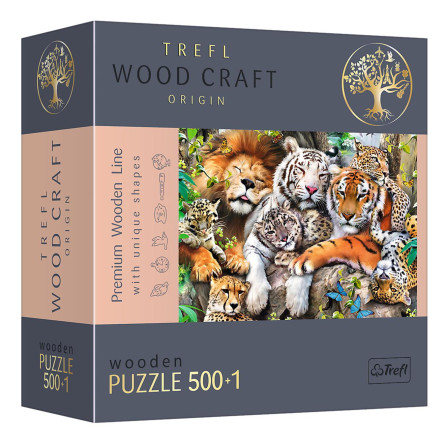 Пазл Trefl Деревянные пазлы Дикие кошки в джунглях 501 slide 1