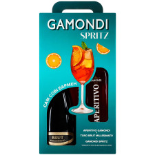 Набір Gamondi Spritz Напій на основі вина Aperitivo 13.5% 1л + Вино ігристе Toso Brut Millesimato біле 12% 0.75л mini slide 1