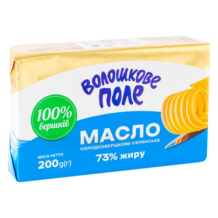 Масло Волошкове Поле Селянське солодковершкове 73% 180г