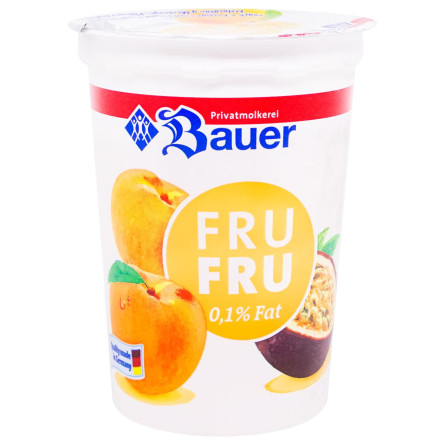 Десерт Bauer молочний Персик-Маракуя 0,1% 500г