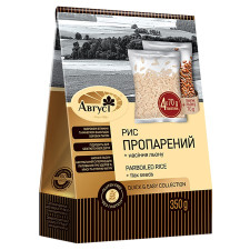 Рис Август пропарений в пакетиках з насінням льону 350г mini slide 1