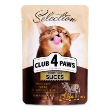 Корм для котів Club 4 Paws телятина в овочевому соусі mini slide 1